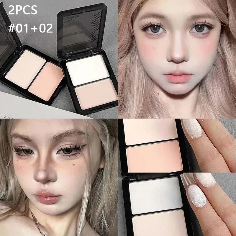 Dvoubarevný melír a pudr na oční stíny Jemný přírodní lehký matný finiš Oční stíny Soft Focus Rozjasňující make-up na obličej