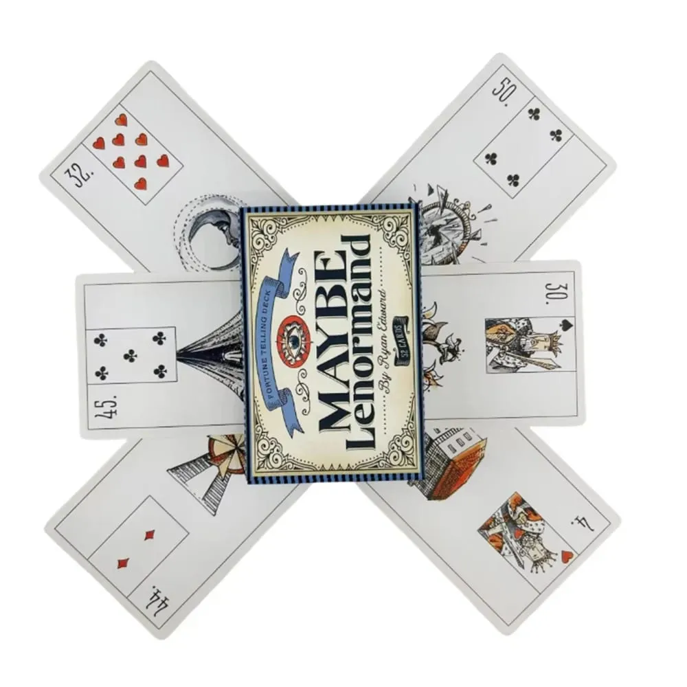 Vielleicht Lenormand Oracle-Kartendeck für Familienfeiern. Hochwertige Wahrsagerei-Tarot-Deckkarten