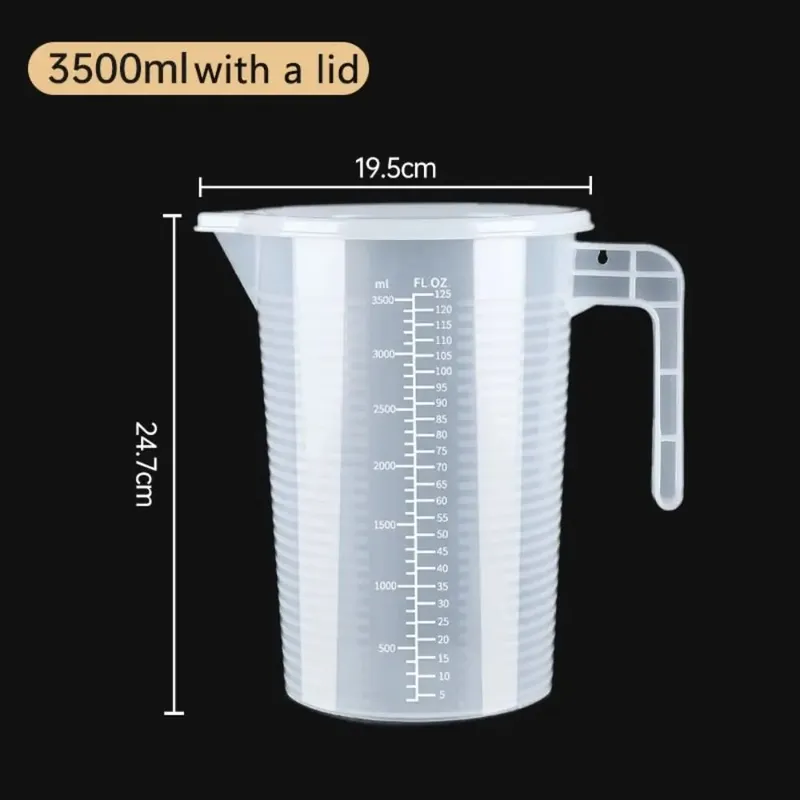 ถ้วยตวงพลาสติกโปร่งใสห้องปฏิบัติการ Beaker สำเร็จการศึกษาของเหลวเหยือกถ้วยครัวเบเกอรี่ทำอาหารการวัดขนาดคอนเทนเนอร์