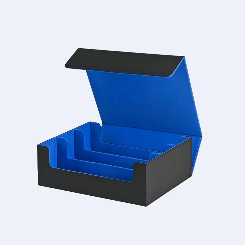 Trading Card Storage Box Holds 1800+ Sleeved Cards Magnetic Closure PU Leather Card Case for MTG PTCG YGO Sports Cards