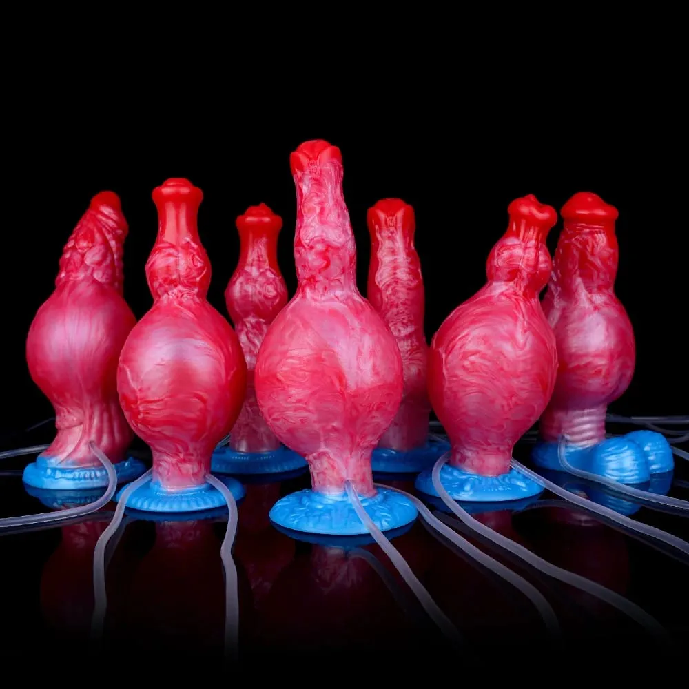 Gode ​​gonflable en Silicone avec nœud d'éjaculation, circonférence réglable, fantaisie, pénis de cheval, jouets sexuels pour adultes, dilatateur Anal
