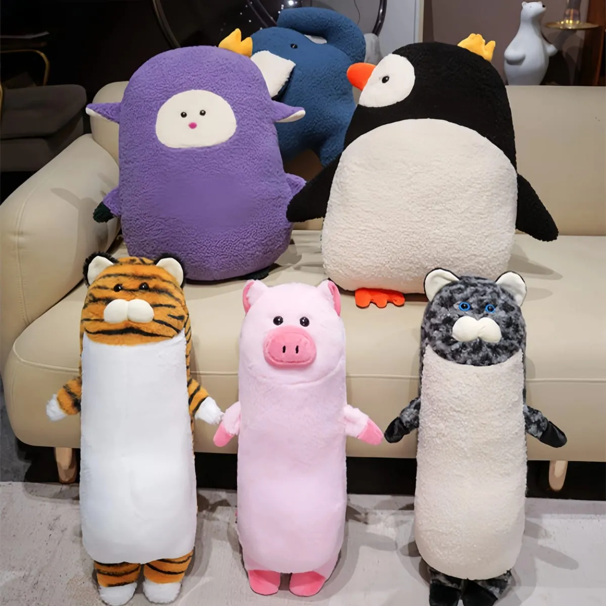 Animal Series Plush Pillow Leopard Elephant Penguin Stuffed Cushion Kawaii Accompany Sleep Toy Home Decor Toys Birthday Gifts — image 2