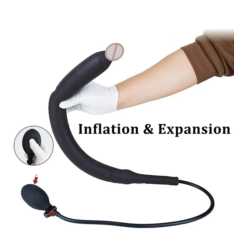New Super Long Inflatable Expansion Dildo Butt Plug Deep Penetration Prostate Massage Big Dick Plug Anal Sex Toys For Men Women