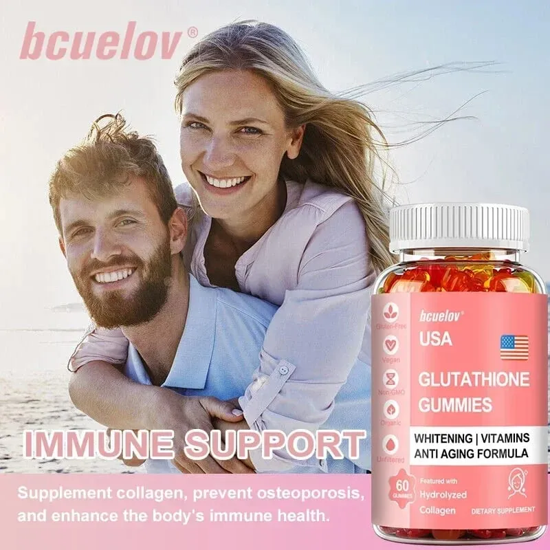 Bcuelov Glutathione Gummies - Meningkatkan Kesehatan Kulit dan Penampilan Awet Muda Suplemen Kolagen Terhidrolisis