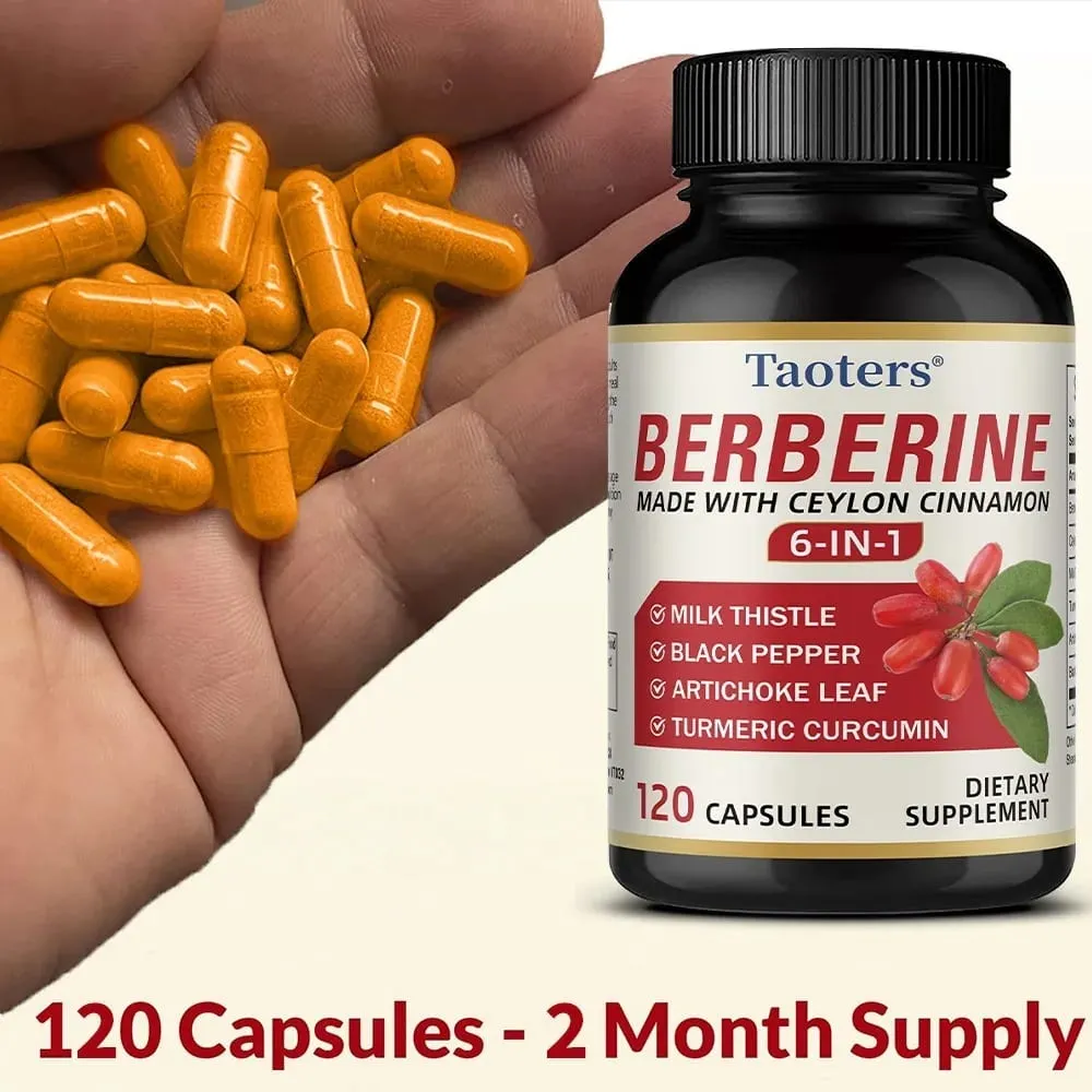 6 in 1 Supplement Berberine with Ceylon Cinnamon Turmeric Milk Thistle Artichoke Black Pepper Support Digestive Liver Health — image 6