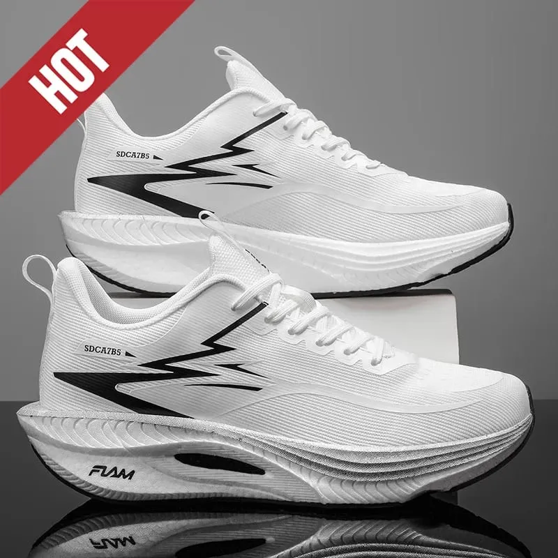 Men Running Shoes Carbon Board Air Cushion Marathon Sports Breathable Lightweight Women's Comfortable Athletic Outdoor Sneakers