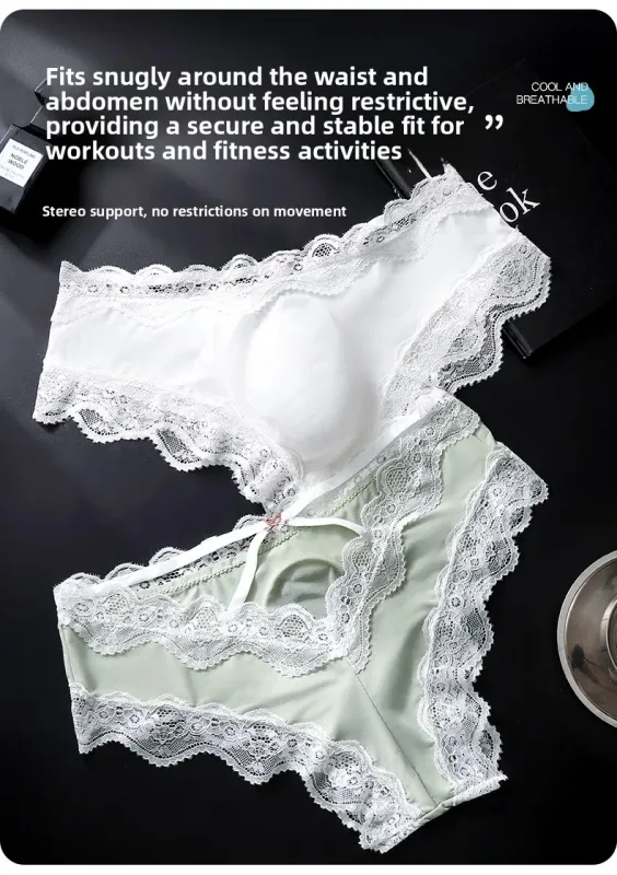 Male Full Lace Edge Briefs Back Bow Strap Ice Silk Satin Low Rise U Pouch Soft Breathable Men Underpants