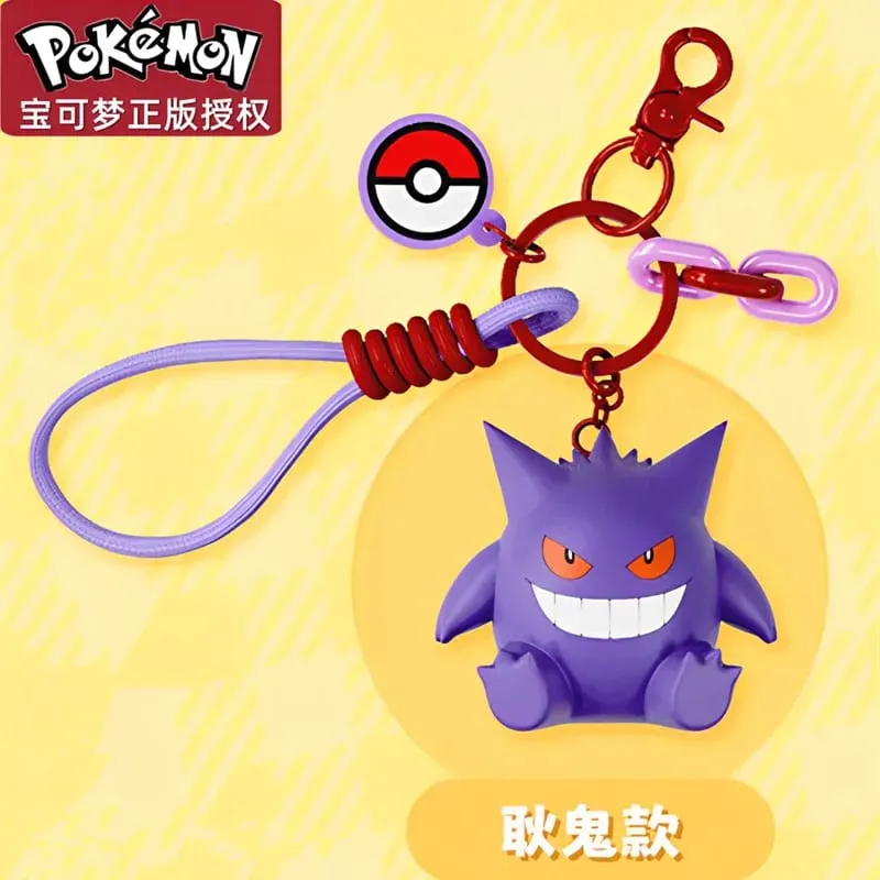 ของแท้พวงกุญแจ Pokemon Pikachu Gengar Sylveon Sprigatito Quaxly Fuecoco อะนิเมะ Action Figure ของเล่นพวงกุญแจกลิ่นหอมจี้