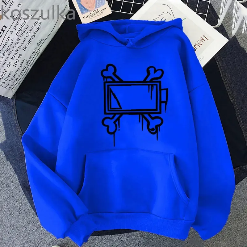 Cool Game Murder Cosplay Hoodie Drones Uzi Doorman Costume Unisex Bone Print Sweatshirt Casual Long Sleeve Hoodies Clothes