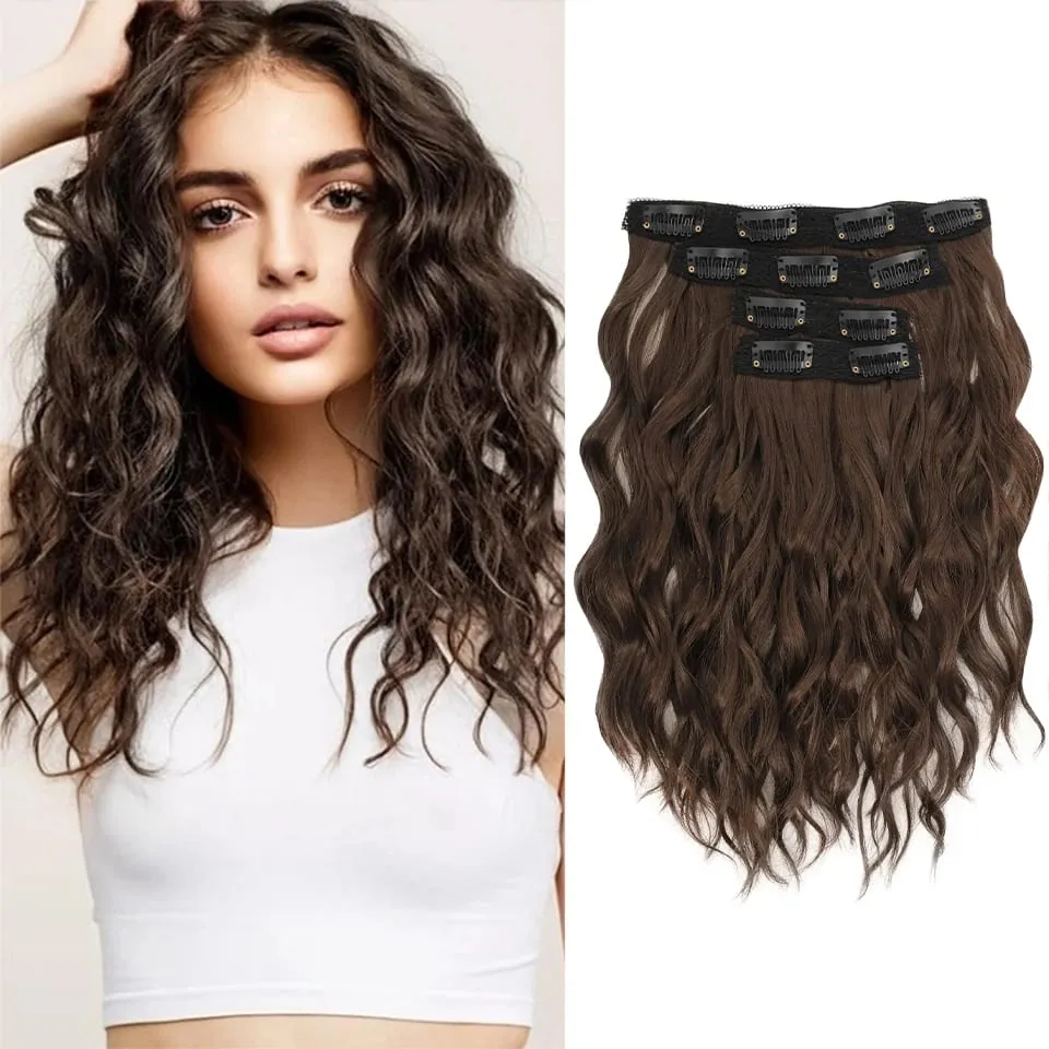 12 inch Four Piece Water Ripple Short Roll Clip Hair Extensions Suitable For Women's Daily Gatherings Gestivals And Celebrations — image 19