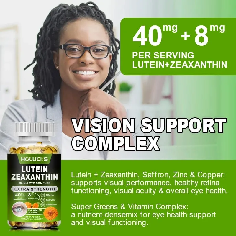 Pure Lutein Eye Care Capsules with Zeaxanthin & Vitamins Support Vision Clarity & Relieve Eye Fatigue & Immune Care