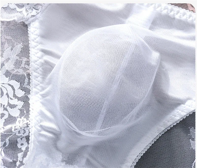 Lace men's underwear 3D Punched tangas japonesa Ice Silk Thin calzoncillos hombre Sexy lingerie adults 18 plus cuec gay panties
