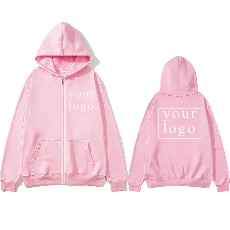 Novo masculino feminino diy zíper cardigan hoodie 2025 nova moda seu próprio design marca logotipo/imagem personalizado em qualquer lugar