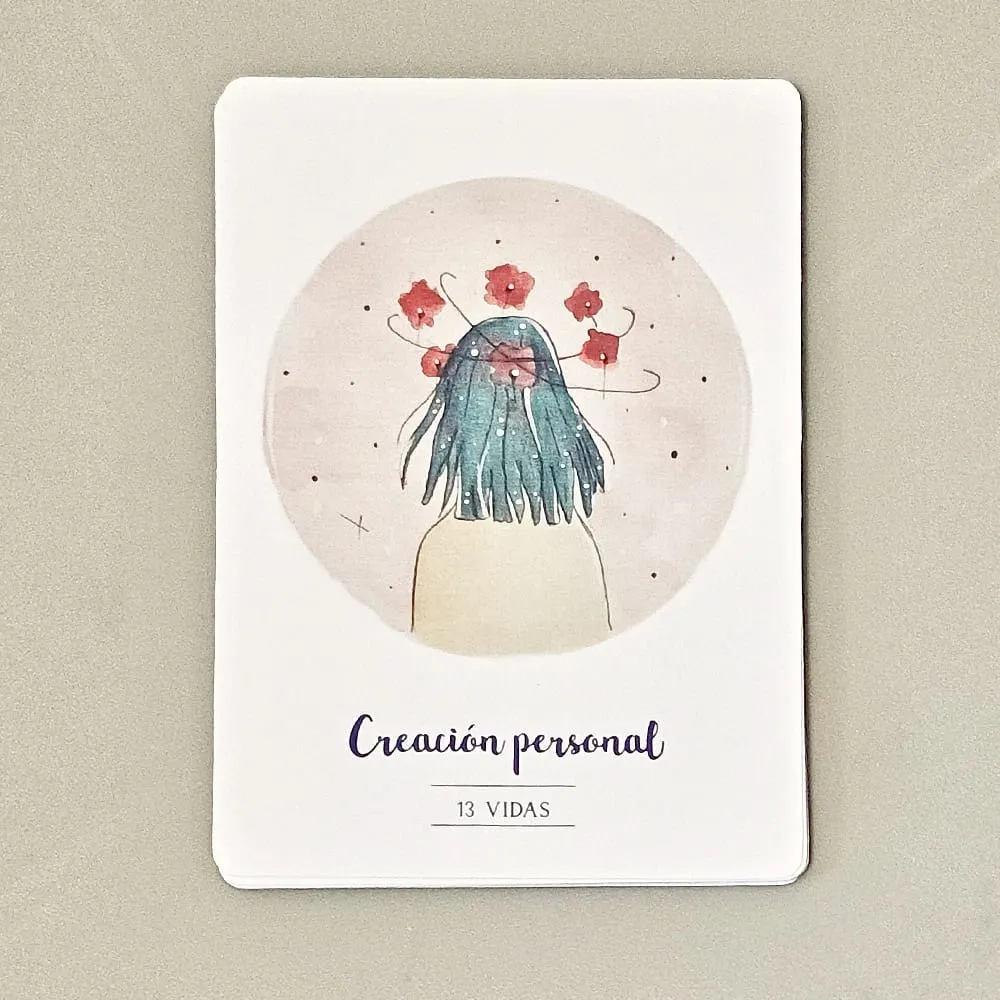 42 Pcs Vidas Anteriores Oracle Cards Spanish Edition Past Lives Deck for Karma Soul Healing 10.5*7.5cm Double-Sided Embossed