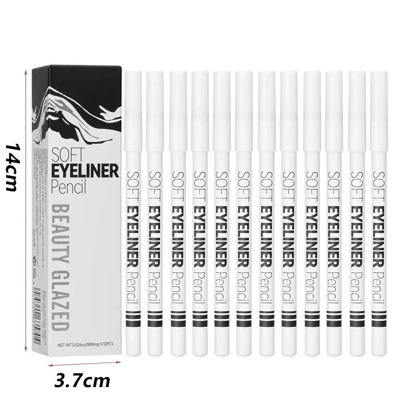 Smooth Waterproof White Eyeliner Pencil - Long-Lasting Eye Brightener Easy Wear Fashion Makeup Tool for Smooth Application — image 4