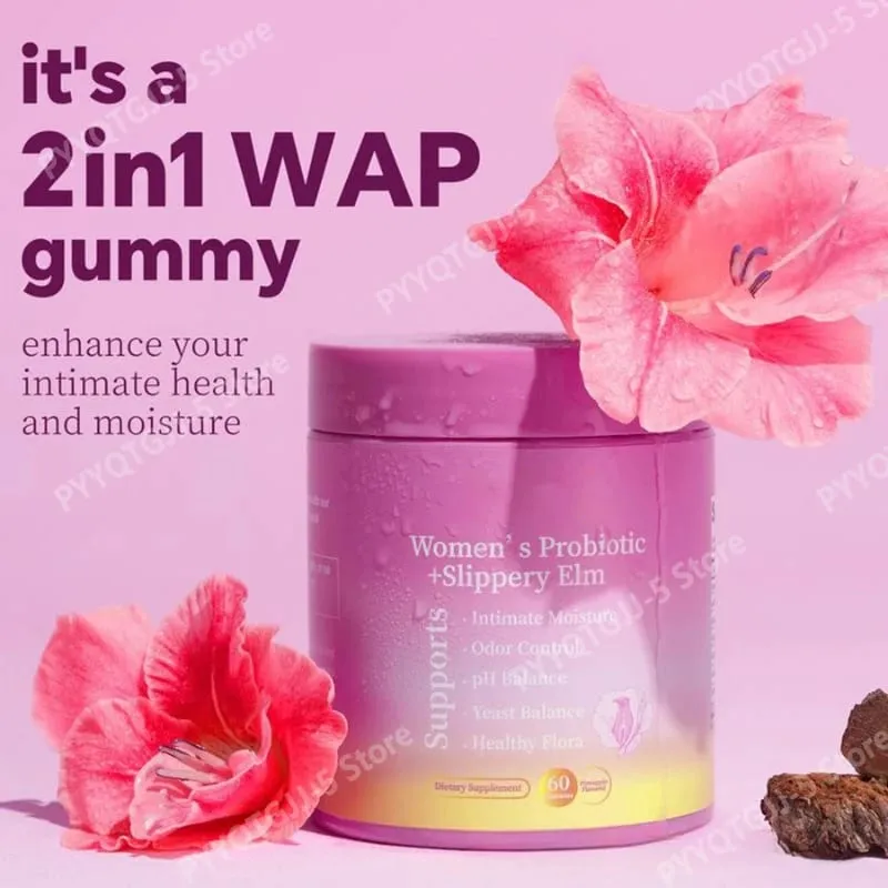 Probiotic Gummies with Prebiotics Slippery Elm + XOS Women's Daily Gut Health Digestive Support Sugar Free Supplement 60 Count — image 3