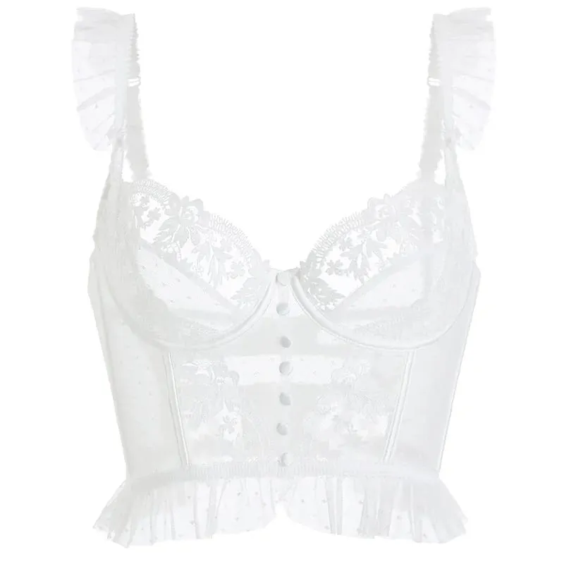 Tanga Dentelle Française Noël Pure Desire Transparent Fente Haute Sans Retirer Érotique T Pant Confort Taille S-XL​​ MOYISU Set