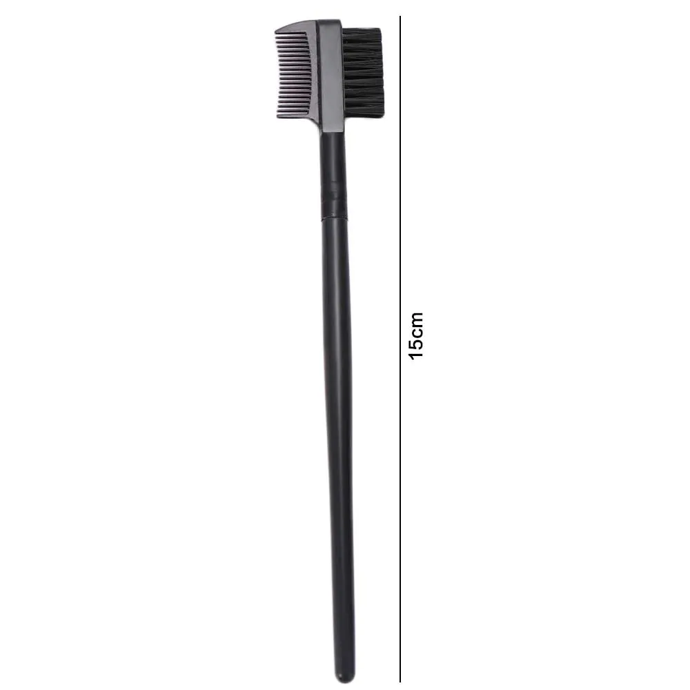 Black High Quality Double Ended Dual Head Makeup Tool Wood Handle Makeup Brushes Eyebrow Comb Eyelash Brush Eyebrow Brush Comb