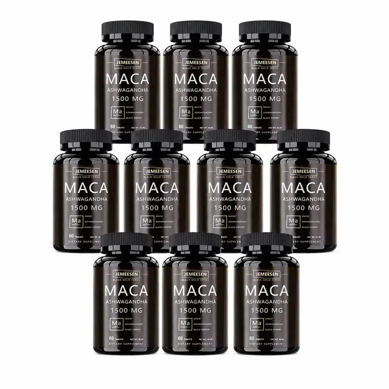 Økologiske Maca Root Powder Kapsler 1500mg indeholdende Maca Root Extract Ashwagandha Black Pepper Supplements for Mænd