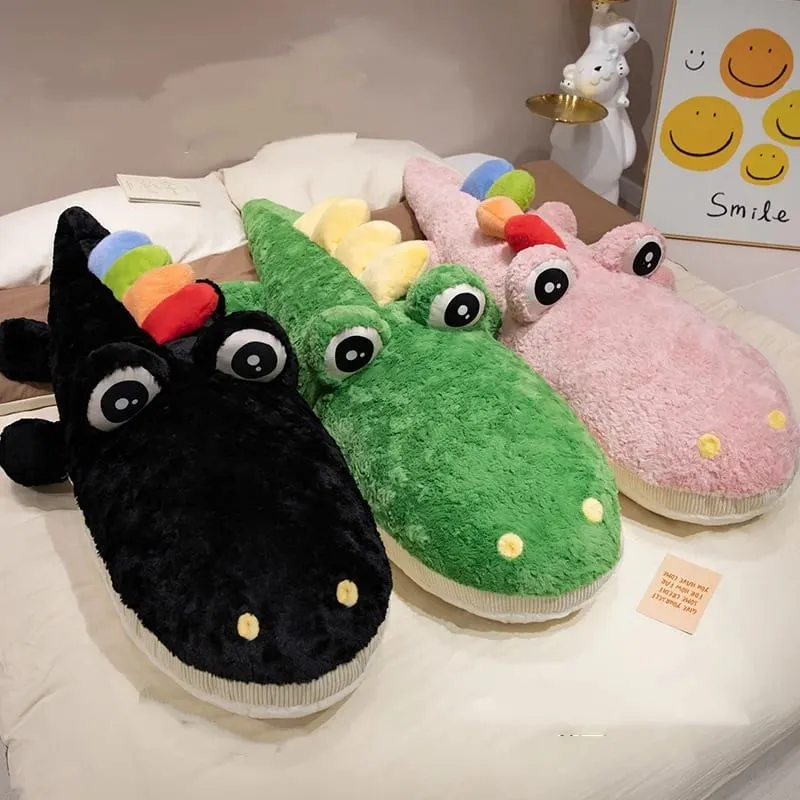 55/75cm Cute Lying Crocodile Plush Pillow Prone Posture Alligator Stuffed Cushion Sofa Bed Nap Plush Toy Home Decor Gift