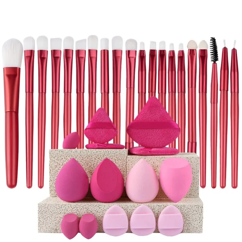 20pcs Makeup Brush Set Soft Fluffy Cosmetic Foundation Powder Eyeshadow Kabuki Blending Make Up Brush Beauty Tool Makeup Sponge