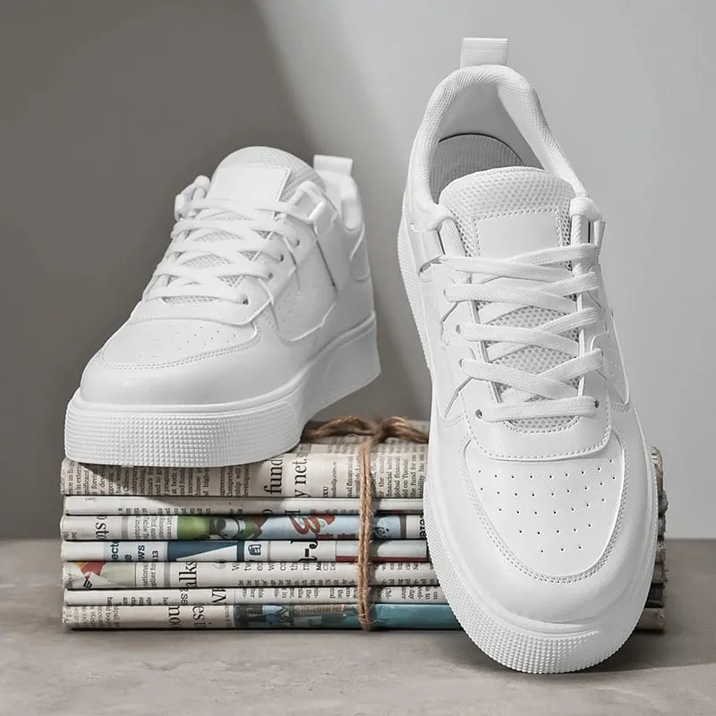 Männer Weiß Schwarz Casual Sneakers Dicke Sohle Plattform Skateboard Schuhe Mode Atmungsaktive Streetwear männer Sport Schuhe