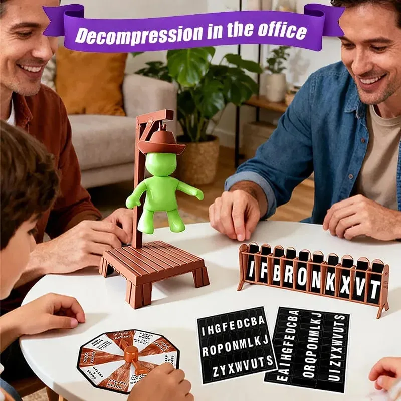 New Cowboy Magnetic Mysterious Executioner Guessing Game Gallows Collapse Tabletop Word Game Family Party Game Christmas Toy