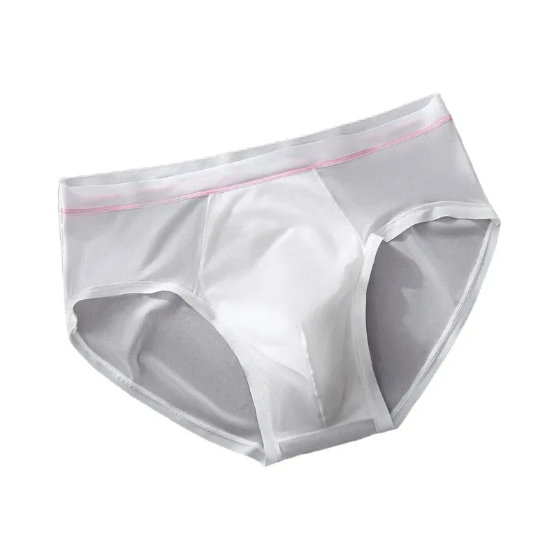 Men's Seamless Ice Silk Briefs Underwear Bulge Pouch Solid Breathable Panties Calzoncillos Hombre Slips Male Panties