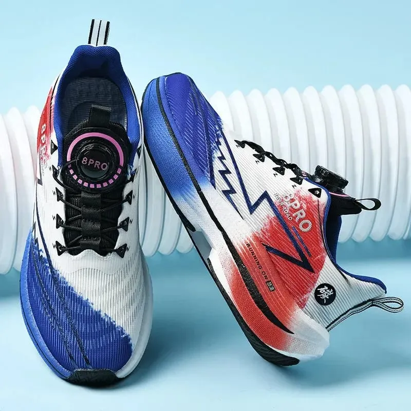 Carbon Plate Marathon Running Shoes Men Women Breathable Lightweight Shock Absorbing Non Slip Sports Sneakers