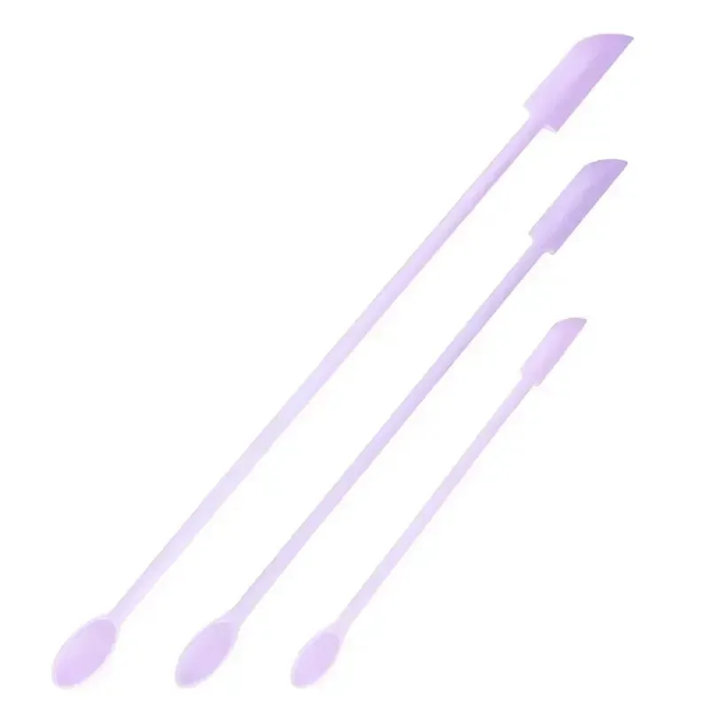 Cosmetic Bottle Silicone Mini Scraper 3-Piece Set Double-End Spatula for Baking Jam and Cream