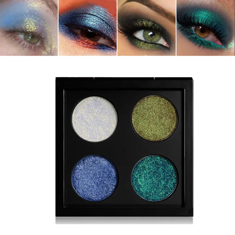 4 Colors Vegan Chameleon Eyeshadow Palette Private Label Makeup Wholesale Custom Logo Color Shift Eye Shadow