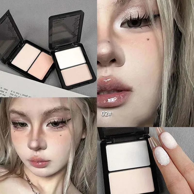 Dvoubarevný melír a pudr na oční stíny Jemný přírodní lehký matný finiš Oční stíny Soft Focus Rozjasňující make-up na obličej