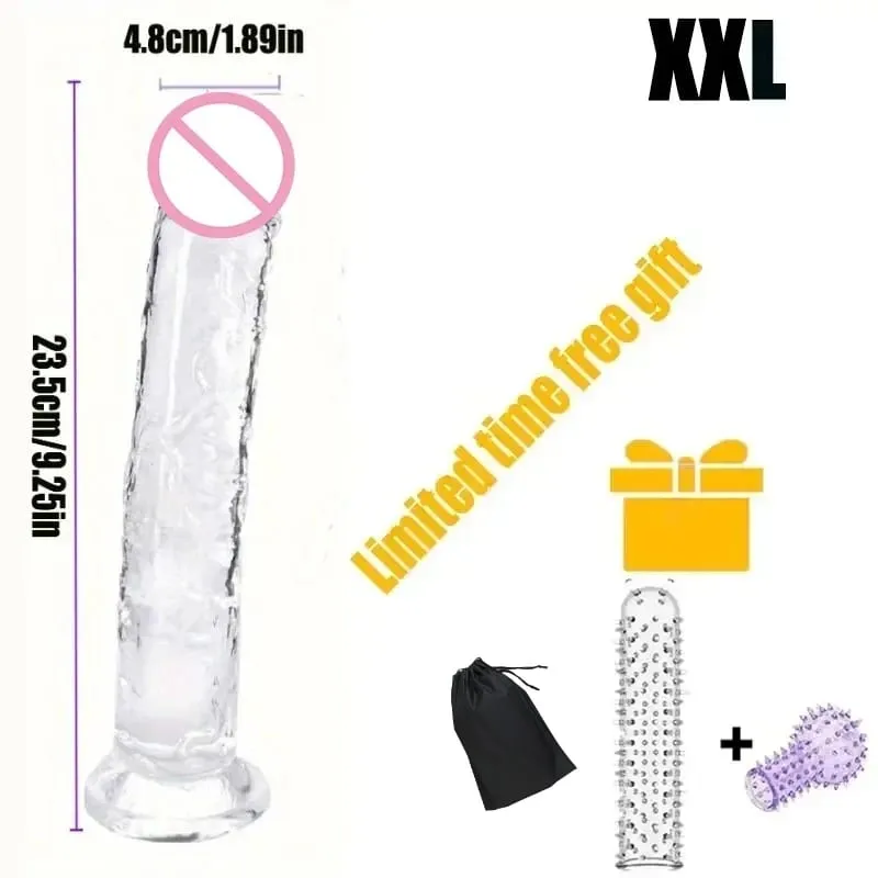 Women Realistic Anal Butt Plug Transparent Dildo Suction Cup Big Dick Soft Masturbators G Spot Big Penis Adult Sex Product 18+ — image 10