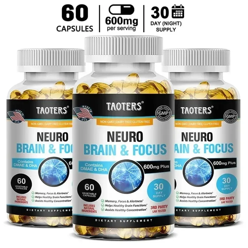 Memory Focus Clarity Energy Brain Supplement – Nootropní Brain Booster Vitamíny DMAE A C D E B1 B2 B3 B5 B6 kapsle — image 8