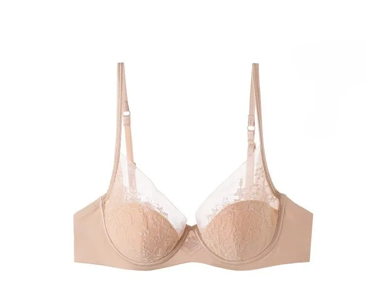 French-style Lace and Satin Lingerie Set Gather Adjustable Straps Bra & Thin Padding Soft Wire ComfortMuslim Girls Underwear — image 11
