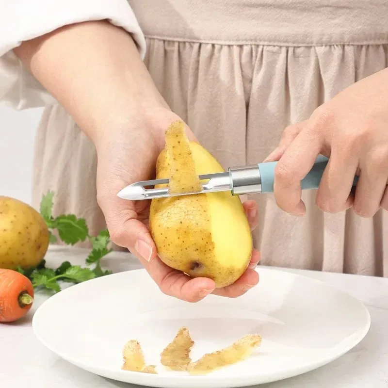 Descascador rotativo multifuncional de vegetais, para batata, cenoura, maçã, antiderrapante, ergonômico, ferramenta de cozinha, fatiador de frutas, aparelho doméstico