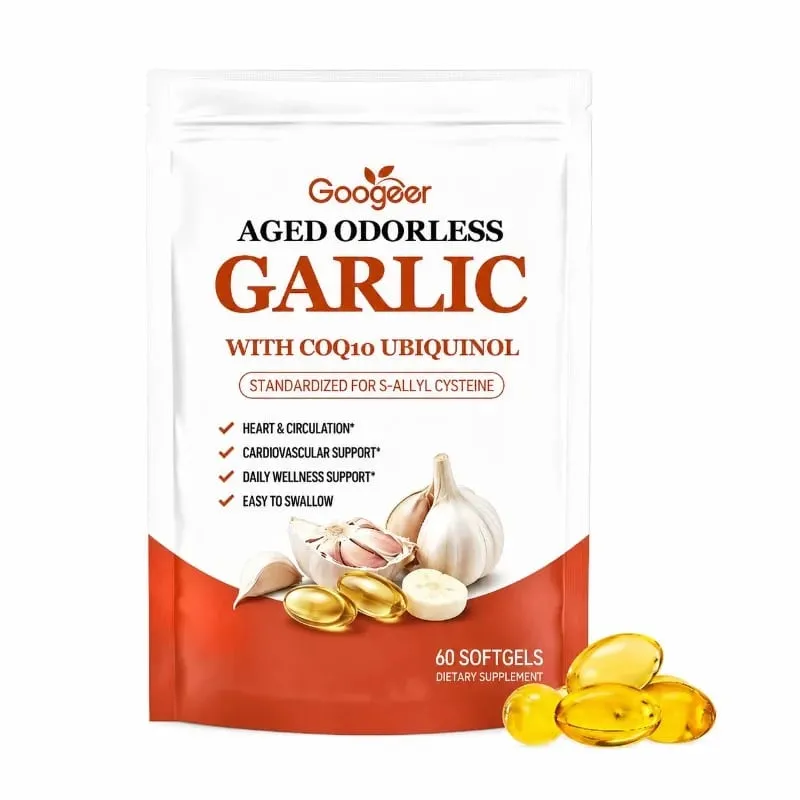 كبسولات هلامية من الثوم عديم الرائحة مع CoQ10 Ubiquinol وK2 لضغط الدم ودعم القلب والدورة الدموية للكوليسترول 60 كبسولة هلامية — image 8
