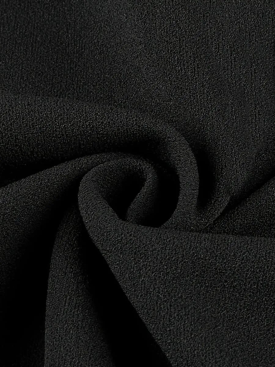 Women Elegant Summer Round Neck Shawl Sleeves Chiffon Wedding Wrap For Solid Color Knee Length Pencil Bodycon Sheath Dress — image 5