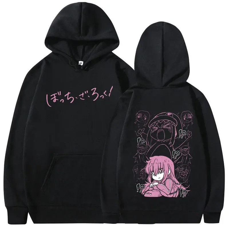 Japanese Manga Bocchi The Rock Hoodies Anime Gotoh Hitori Graphic Sweatshirts Men Women Harajuku Oversized Long Sleeves Pullover