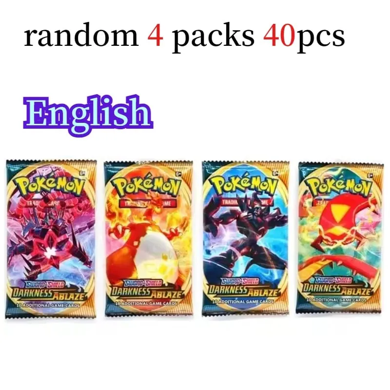 楽しい 40 ピースポケモンカードパック 4 セット日月バイオレット 151 英語トレーディングカードグッズおもちゃハロウィンギフトファンタジー SF