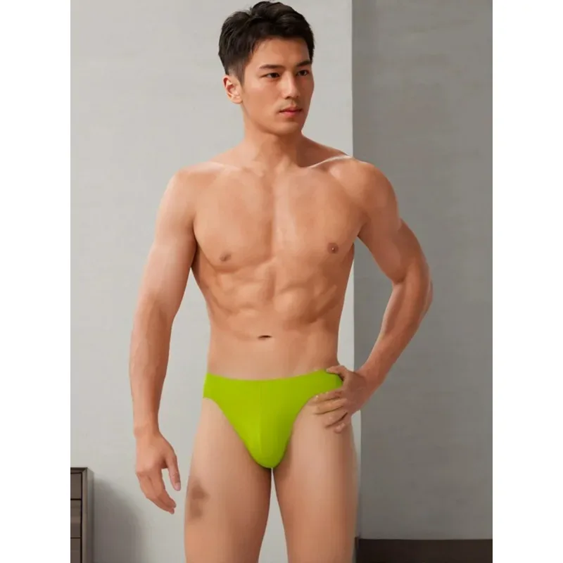 Latex Underwear Transparent Briefs Men's Rubber Convex Pouch Underpants Shiny Male Erotic Lingerie Triangle Panties Slip Homme