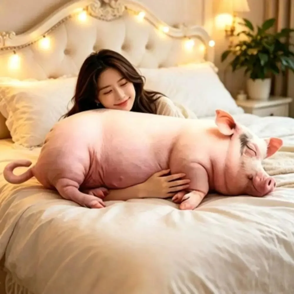 Plush Material Animal Body Pillow 40cm Size Soft Texture Animal Cushion Doll Toys PP Cotton Filled Cute Design Pig Keychain — image 4