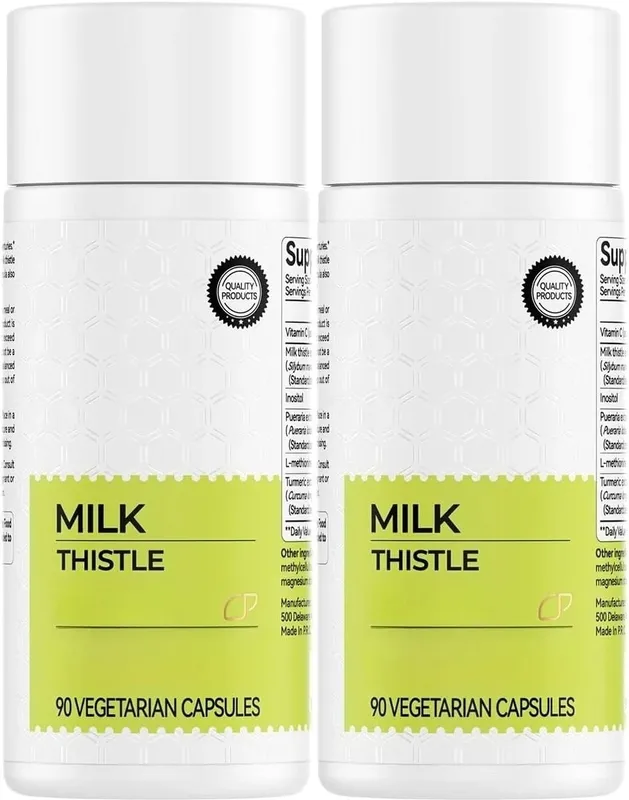 Silymarin Milk Thistle 300mg Extract with Vitamin C Inositol & Pueraria Liver Detox & Repair Support Antioxidant Support 90 PCS — image 1