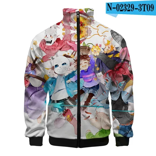 Luxury Popular Sans Undertale 3D Print Zipper Raglan Jacket Windbreaker Boys/Girls Comfortable Stand Collar Jackets Coats