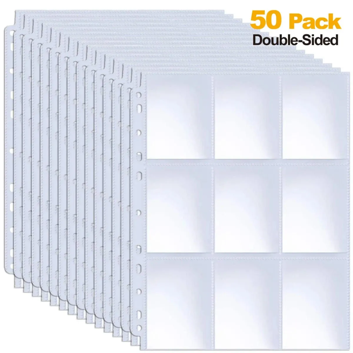 50-250 Pack 9 Pocket Page Protectors Card Sleeves Double Sided Holder Binder Pages Album Fit for YuGiOh MTG Game Sports Cards