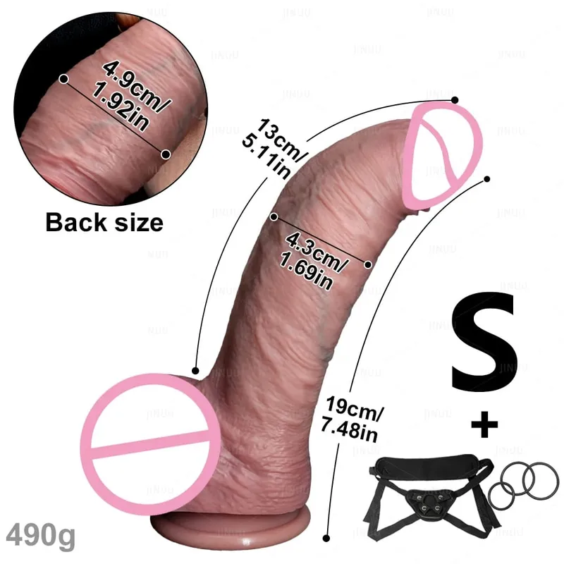 Χοντρό Dildos Ρεαλιστική σιλικόνη Strapon Dildo Γυναικεία σεξουαλικά παιχνίδια Αυνανισμός σημείου G Μεγάλο πέος Dick Strap σε πρωκτικό Dildo Λεσβίες 18+