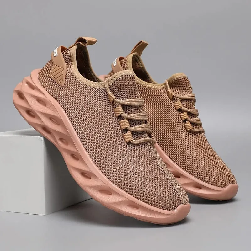 Four Seasons Men's Outdoor Sports Running Mesh Shoes Thick Sole Breathable Casual Walking Lightweight Sneakers Size 37-47