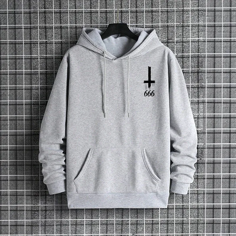 Autumn Winter Male Top Casual Pullover 666 & Inverted Cross Men's Gothic Hoodies Demonic Horror Face Print Sweatshirt Streetwear — image 12