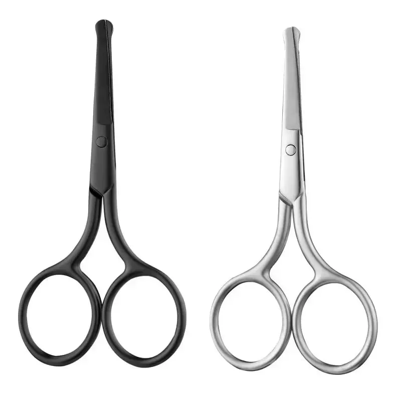 1Pc Stainless Steel Nose Hair Mini Small Scissors Eyelash Facial Hair Straight Round Tip For Eyebrows Nail Beard Manicure Makeup — image 1