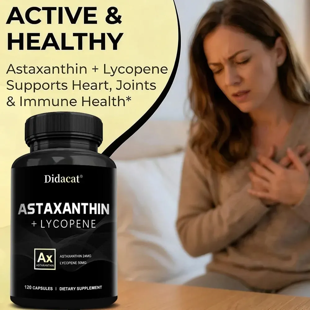 Supplément d'astaxanthine pour hommes et femmes | Des microalgues Haematococcus Pluvialis pour le soutien de la santé des yeux et de la peau